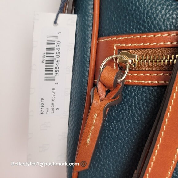 DOONEY & BOURKE Pebbled Grain Leather Presley Crossbody Bag- Teal color⭐ - Picture 16 of 16